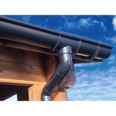 Dakgootset compleet mastgoot zadeldak 2 zijden 500 cm (100 mm) Zwart