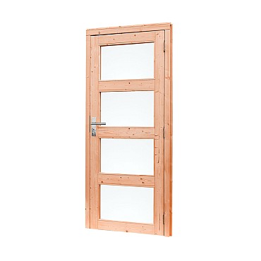 Links draaiende enkele deur 4-ruits melkglas 90x201 cm