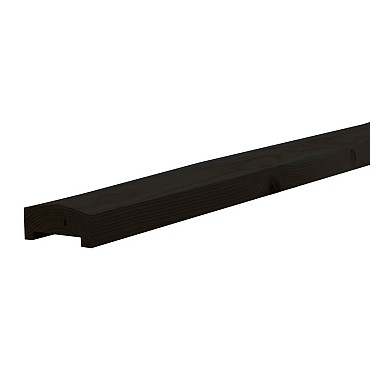 Afdekkap met sponning zwart gespoten 4,5x8,8x180 cm