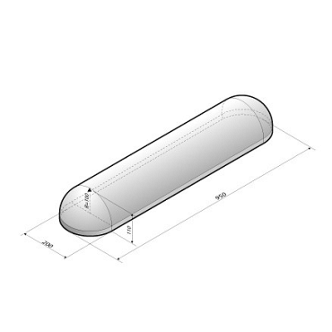 Schampband 20x11x95 2-zijdig rond grijs plakband