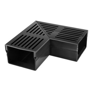 U-Drain afvoergoot WaterWijs 5-10-X hoekstuk zwart