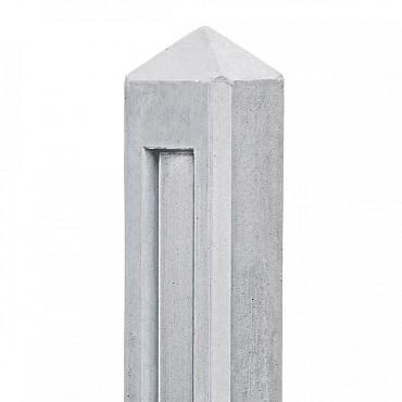 Berton©-paal Hunze wit/grijs, diamantkop 10x10x145 cm hoekmodel