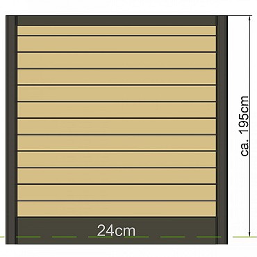 Berton©-sleufpaal Zaan antraciet, vlakke kop 10x10x275 cm tussenmodel met brede ondersleuf