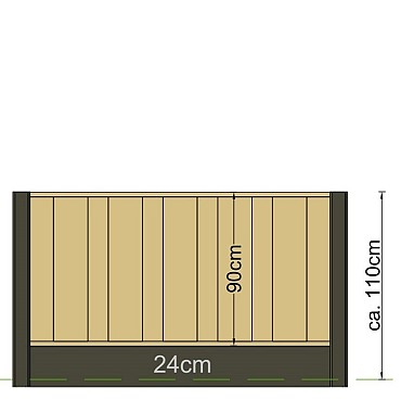 Berton©-E-sleufpaal Vecht wit/grijs 10x10x180 cm tussenmodel