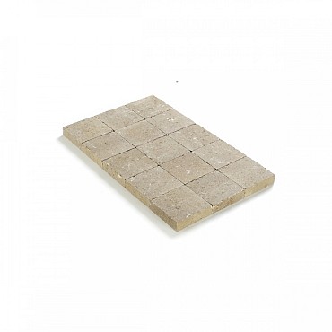 Kassei getrommeld 15x15x4 Zandgeel