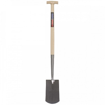 Spade - Met hals - Blank geslepen - Essenhouten steel - 76 cm