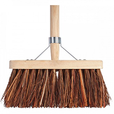 Bezem - Natuurvezel - 30 cm - Houten steel - 140 cm