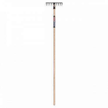 Tuinhark - 10 tanden - Gesmeed - 25 cm - Essenhouten steel - 160 cm