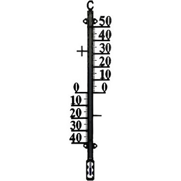 Buitenthermometer metaal zwart 38cm