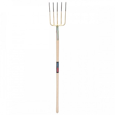 Mestvork - 5 tanden - Essenhouten steel - 130 centimeter