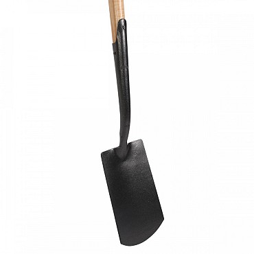 Spade - Met hals en lip - Gehard staal - Essenhouten steel - 76 cm