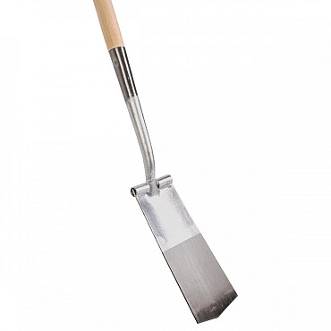 Draineerspade - Blank gepolijst - Met opstapje - Essenhouten steel - 76 cm