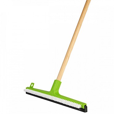 Terrasbezem - Vloertrekker - Multifunctioneel - Houten steel - 140 cm