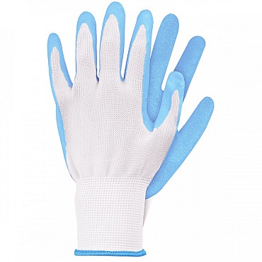 Werkhandschoenen - Lichtblauw - Latex - Maat S