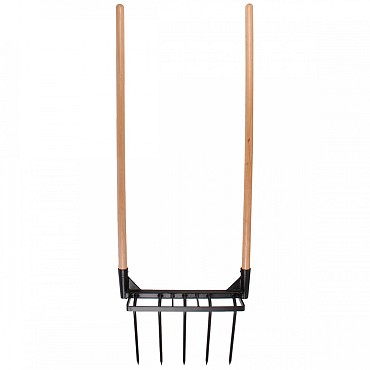 Woelvork - Compostvork - 5 tanden - Houten stelen - 120 cm