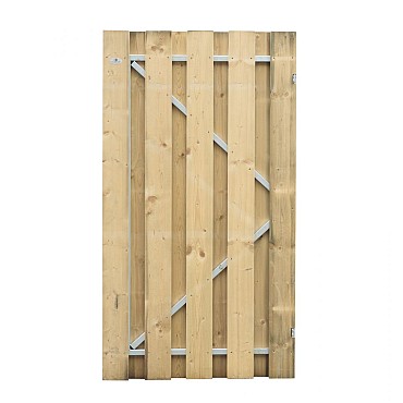 Vuren deur met stalen frame 180x100 cm - universeel
