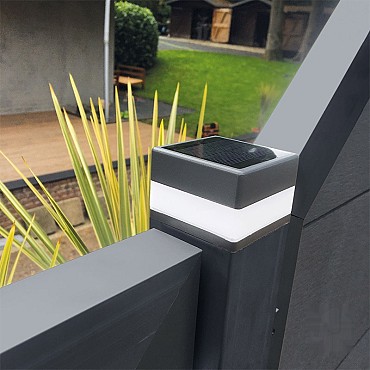 Paalverlichting voor aluminium paal 7x7 cm (met zonnecel)