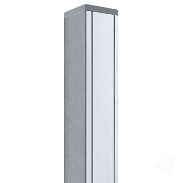 Aluminium paal 9x9x270 cm blank (incl kap en houten kern)
