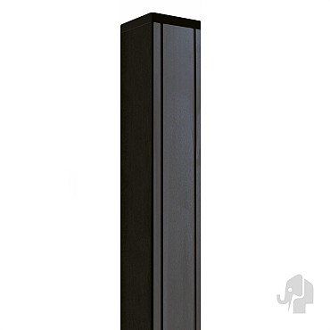 Aluminium paal 7x7x135 cm antraciet (incl kap en houten kern)