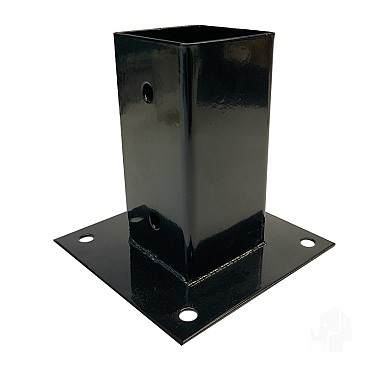 Paalhouder met voet (tbv paal 70x70) [antraciet gepoedercoat] bc