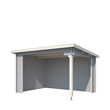 Blokhut Lara 380x275 Platinum Grey-Wit