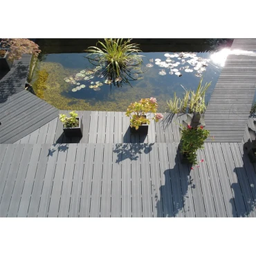 WPC-antraciet FSC decking clip 21x145x2250mm semi-ribbel/glad 4st/s