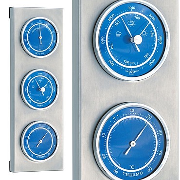 Weerstation buiten RVS blauw 3in1