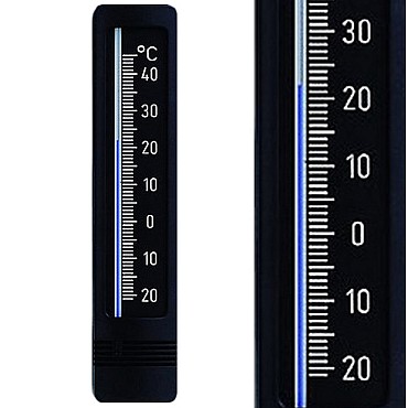 Thermometer bin/bui knstst zwart zilver 22 cm