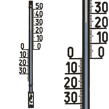Thermometer kunststof bui 27,5 cm zwart