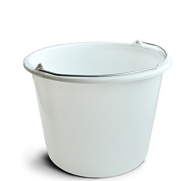 Emmer met beugel wit 12 liter zacht kunststof