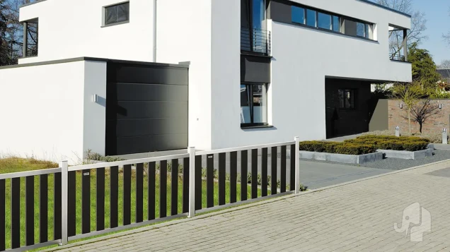 WPC-antraciet FSC tuinhek "Design" 10L 14mm 17x1800x800mm RVS bc