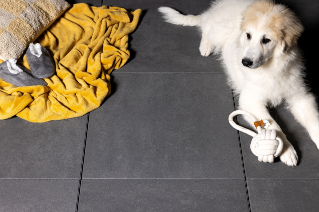 Trippel T 80x80x4 cm Zwart/Grijs genuanceerd