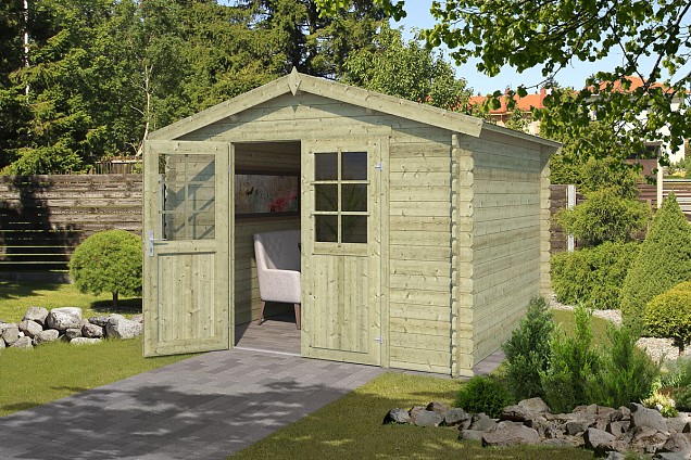 Blokhut Norah 275x275 Olijfgroen Geïmpregneerd