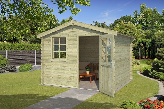 Blokhut Nina 275x230 Olijfgroen Geïmpregneerd