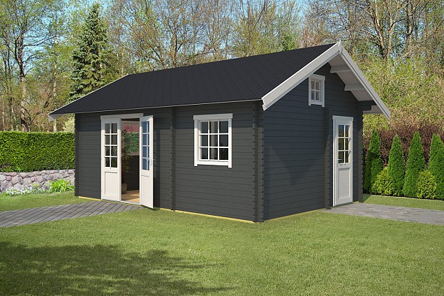 Blokhut Caroline SGC 390x575 Carbon Grey-Wit