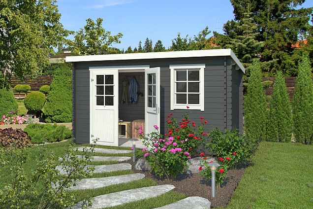 Blokhut Amira 380x175 Carbon Grey-Wit