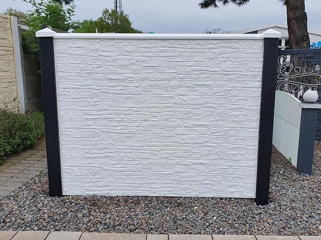 Berton©-motiefplaat wit/grijs H36xD3,5xL184 cm nostalgiemotief