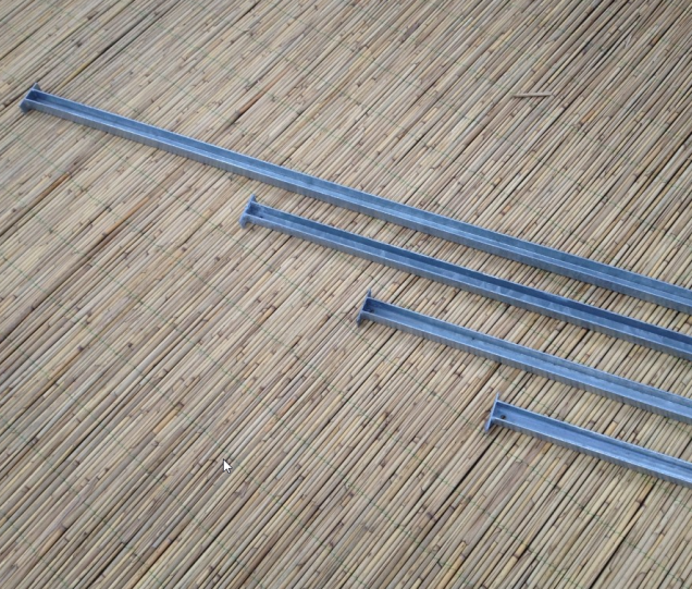 U-profiel tbv bamboemat 180cm roest (2 st)