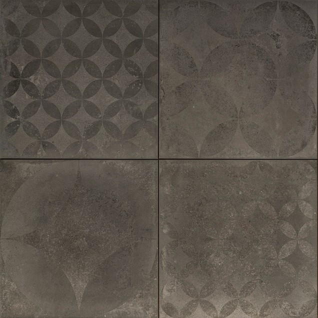 Keramische tuintegel GSB Ceramic Versailles Decor Dark Grey 60x60x3 cm