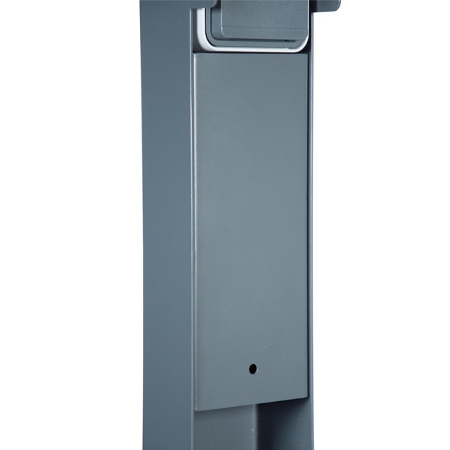 Tuinpaal - pro+ enkel met kabeldoos, afdekkap en installatiedraad grijs