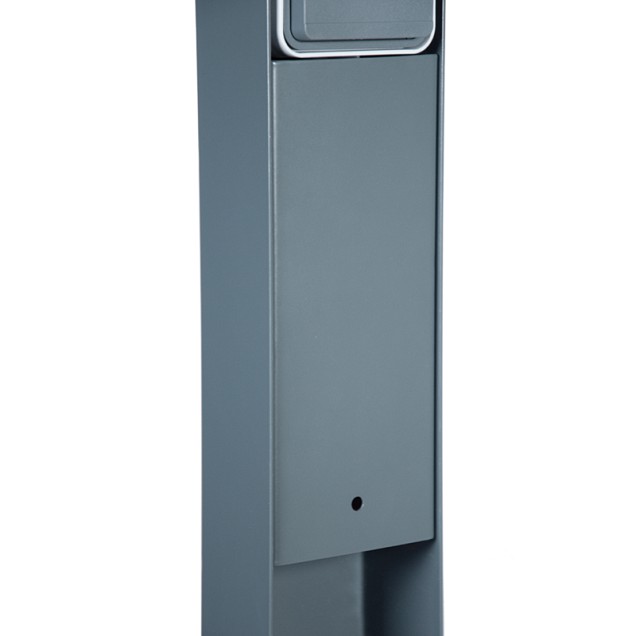 Tuinpaal - pro+ dubbel met kabeldoos, afdekkap en installatiedraad grijs