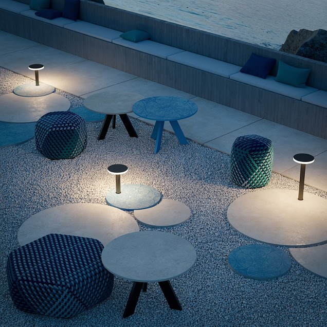 Keramische tegel TD Decor ø120 cm x 2 cm - Model C - Doily Blu Notte