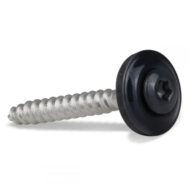 Daktrimschroef RVS met zwarte kop en EPDM ring, 4.5x35 mm, 200 stuks