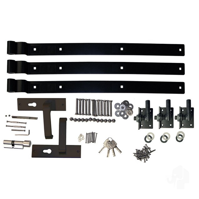 Beslagset "Design" (tbv WPC tuindeur) [antra.gepoedercoat] bc