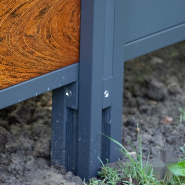 Aluminium paal Modular 68x68x2000mm geassembleerd (tbv scherm 2000 hoog) [antra gepct] in folie bc