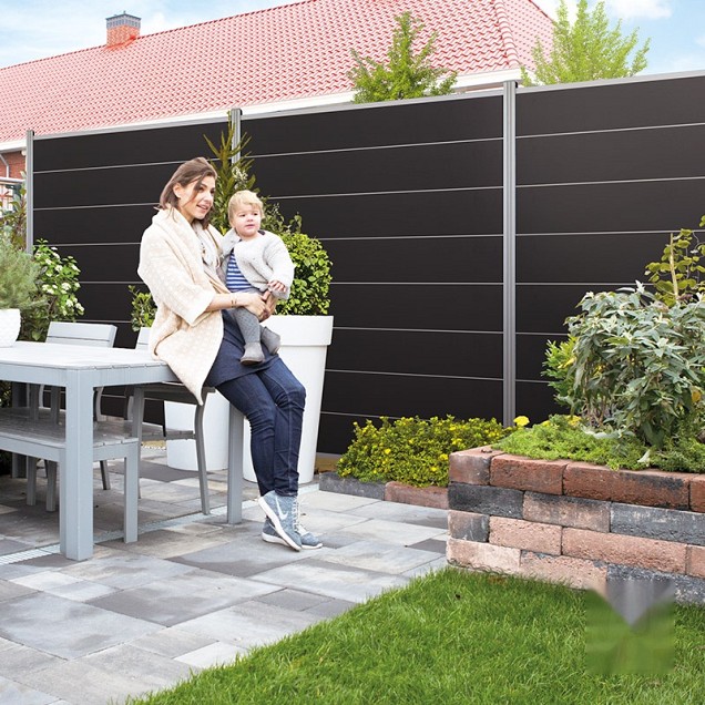 Aluminium paal Modular 68x68x2000mm geassembleerd (tbv scherm 2000 hoog) in folie bc