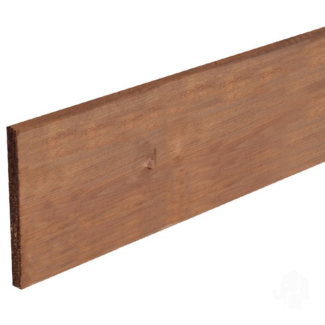 Grenen FSC schuttingplank 15x160mm glad 4R [bruin geimpregneerd] bc - lengte: 200 cm