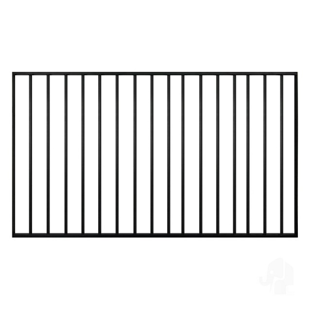 Aluminium tuinhek "Industrieel" 30x1500x850mm [zwart gepoedercoat]