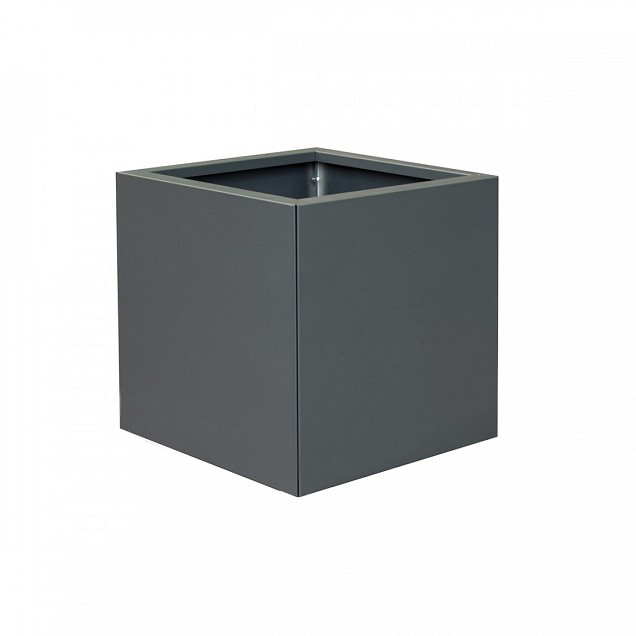 Bloembak vlak antraciet 60x60x60 cm