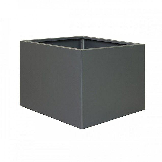 Bloembak vlak antraciet 90x90x60 cm